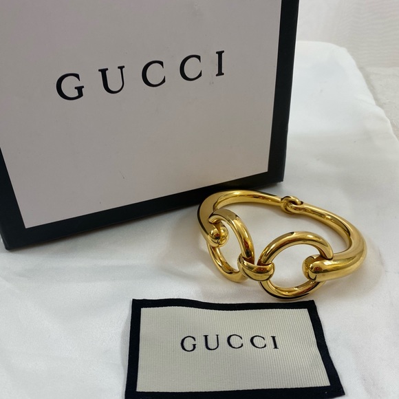 🆕 Gucci Horsebit heavy gold plated Bangle - Picture 1 of 12